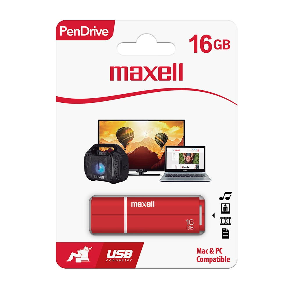 Pendrive Maxell SIL 16GB Rojo