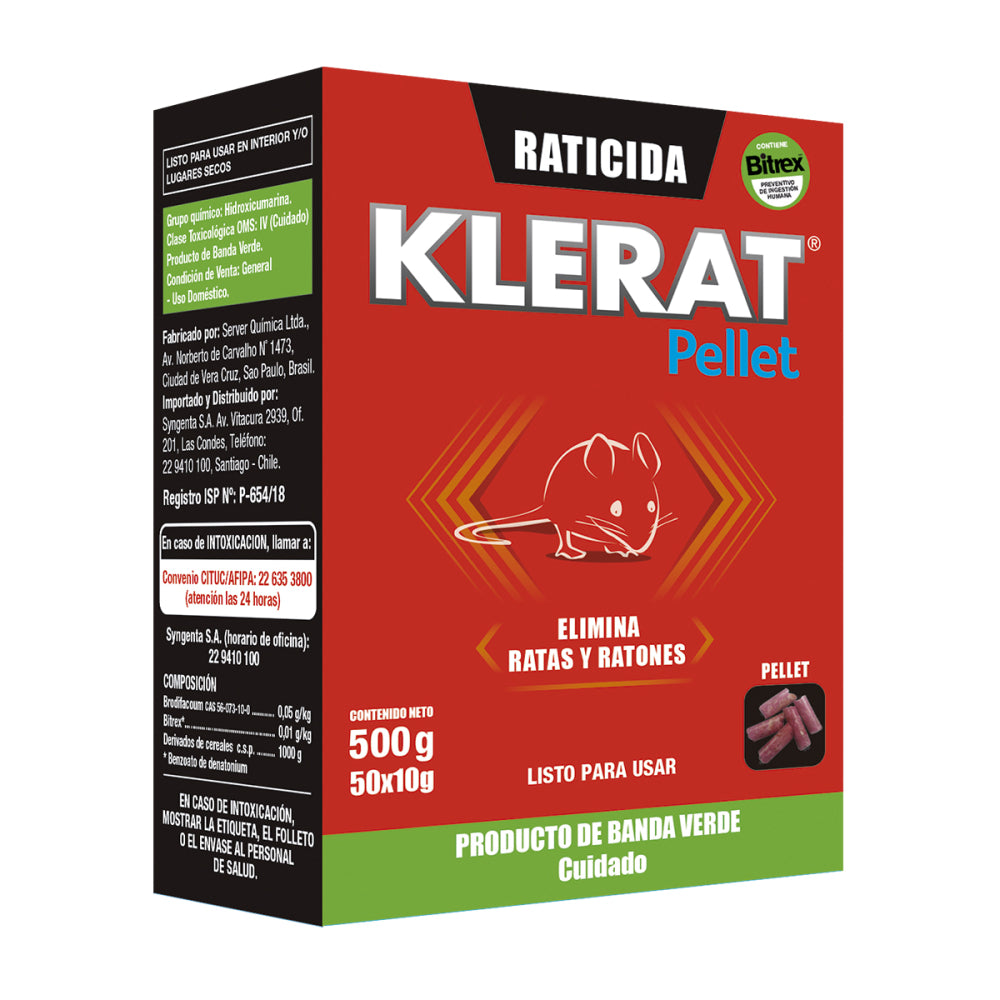 Raticida Ratones Klerat pellet x 500g