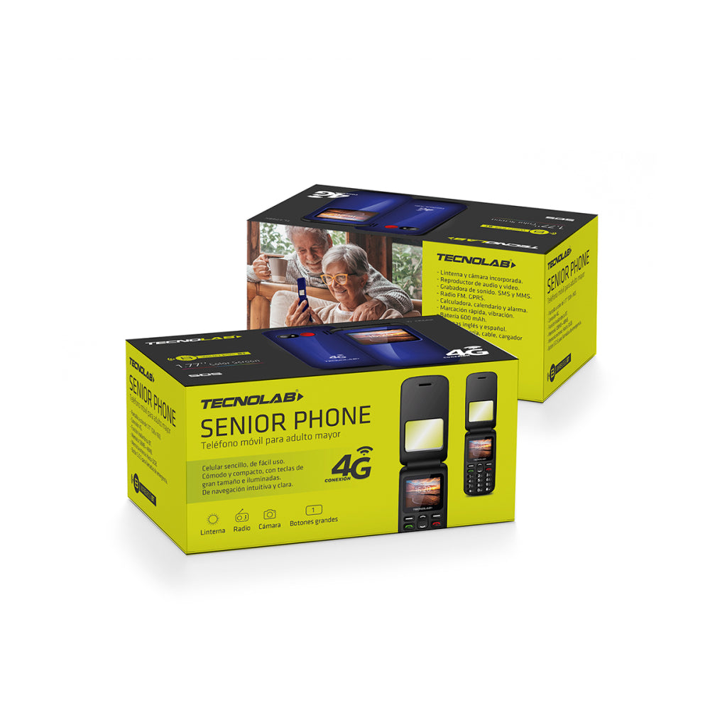 Celular Senior Tecnolab Shell Sos 4G 1.77 Pulgadas Azul