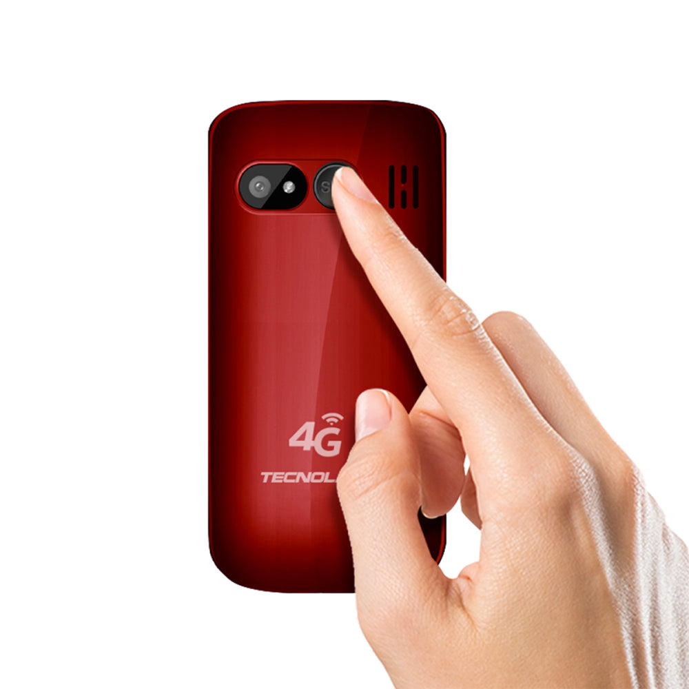 Celular Senior Tecnolab Shell Sos 4G 1.77 Pulgadas Rojo