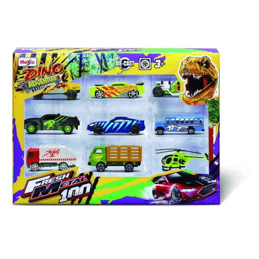 Pack 9 Autos Dino Adventure Maisto Fresh Metal 100