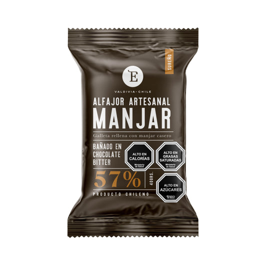 Alfajor Artesanal Manjar Bitter Entrelagos 24x40 gr