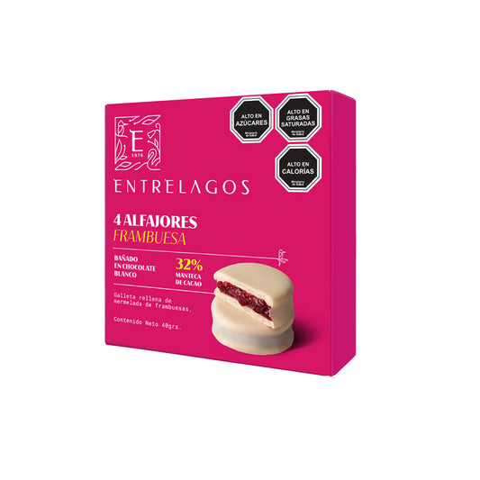 Alfajor Artesanal Entrelagos 32% Frambuesa x 4 unid.