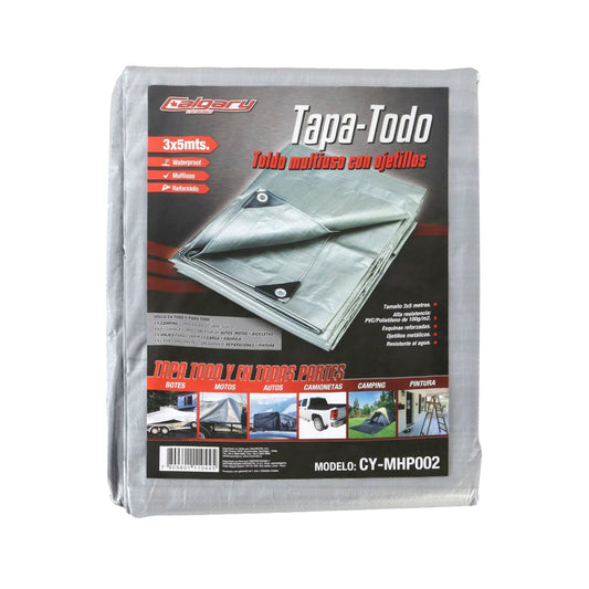 Lona Cobertor Tapatodo Calgary Impermeable De 3x5m Gris