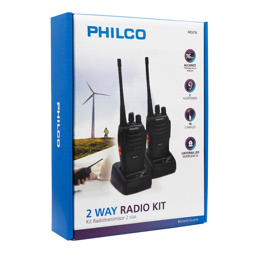 Par Radiotransmisores Portatil Philco Incluye Manos Libres