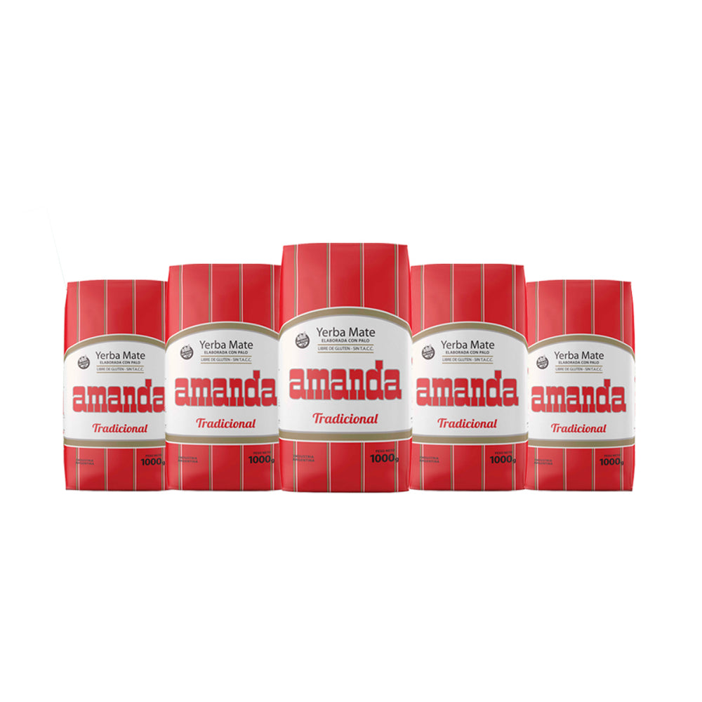 Pack 5 Yerba Mate Amanda Tradicional 1kg