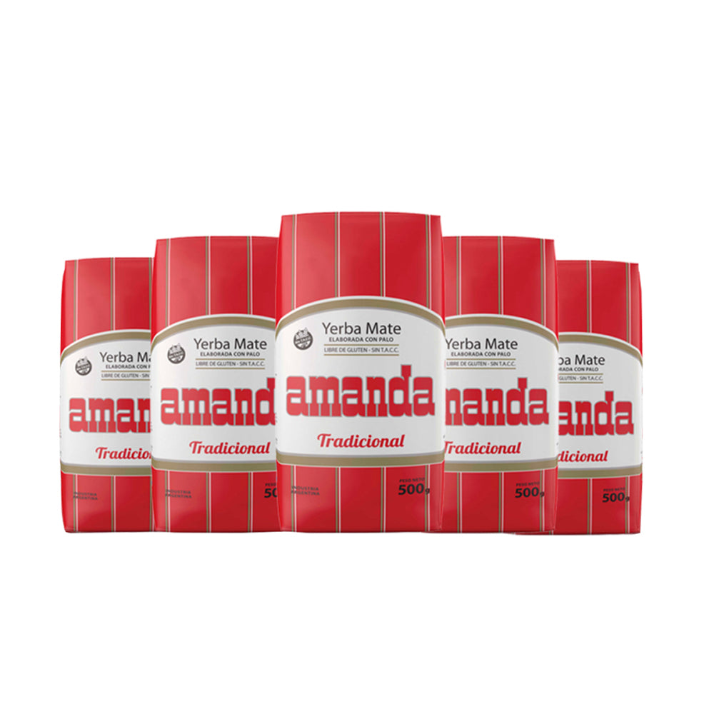 Pack 5 Yerba Mate Amanda Tradicional 500gr