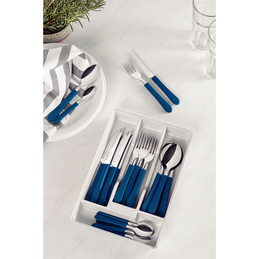 Juego Cubiertos Tramontina Leme 25 Piezas Azul