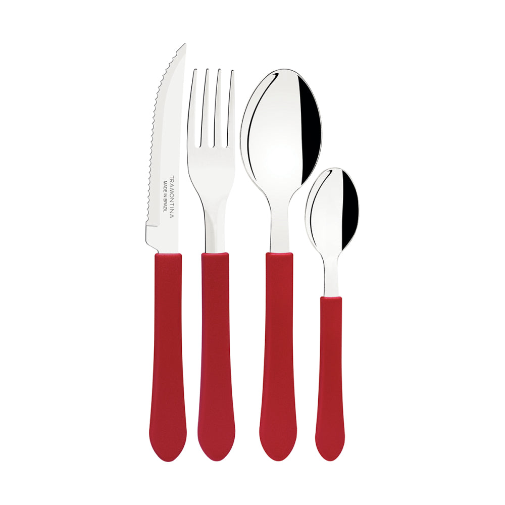Juego Cubiertos Tramontina Leme 25 Piezas Rojo