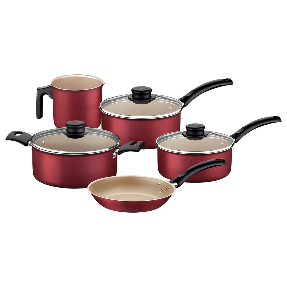Batería De Cocina Juego Ollas Tramontina Turim 5 Piezas Rojo