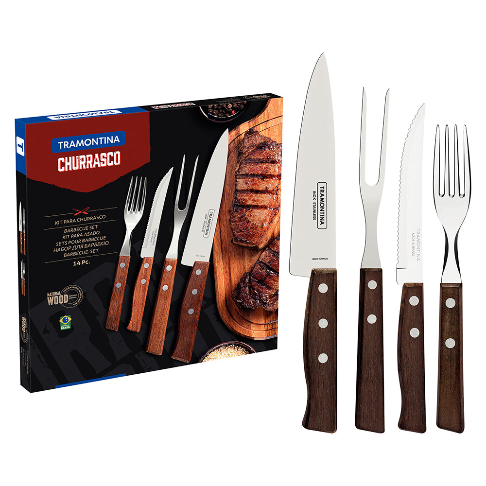 Juego Para Asados Tramontina Churrasco Set 14 Piezas