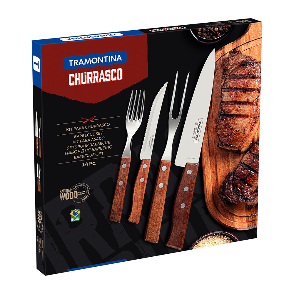 Juego Para Asados Tramontina Churrasco Set 14 Piezas