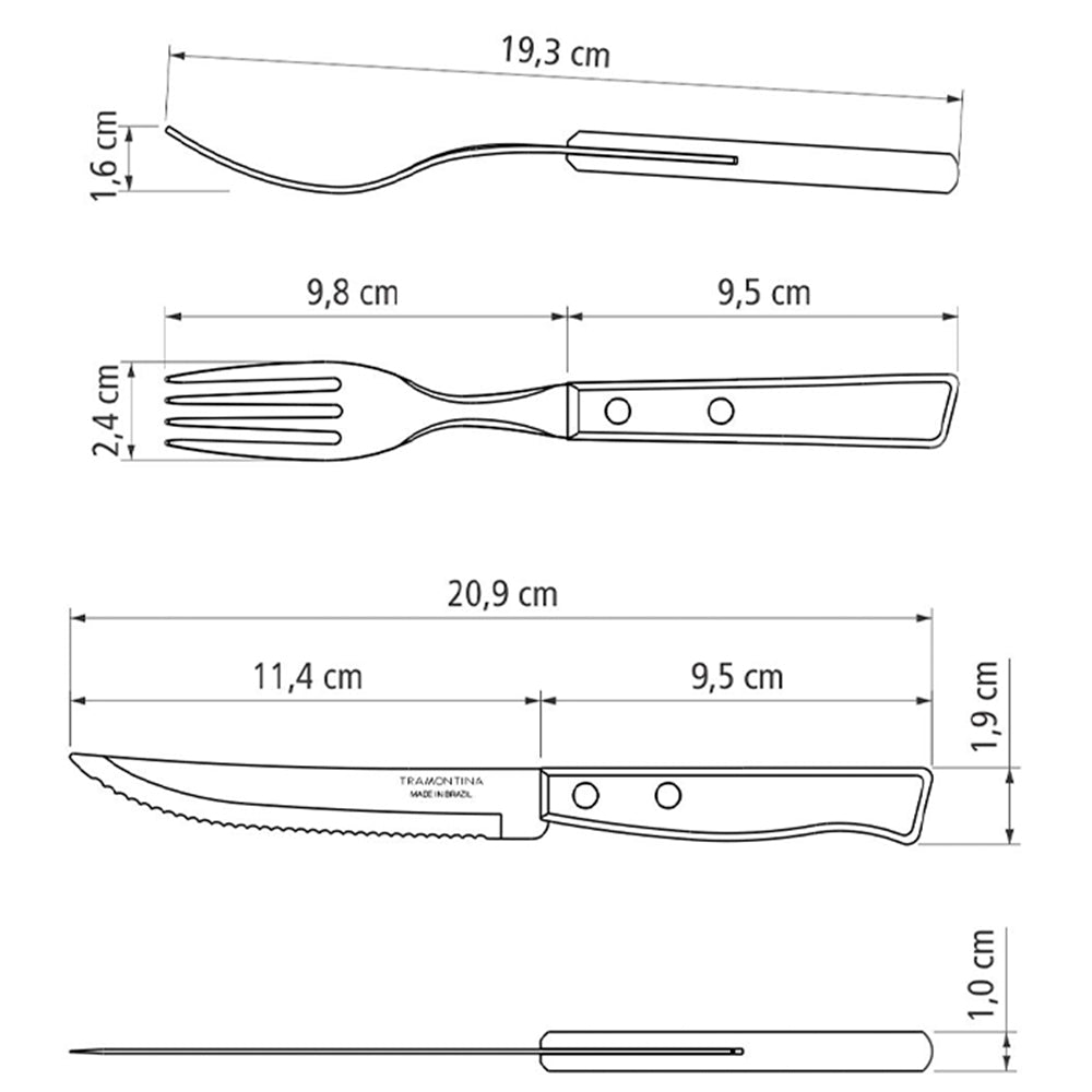 Juego Para Asados Tramontina Churrasco Set 14 Piezas