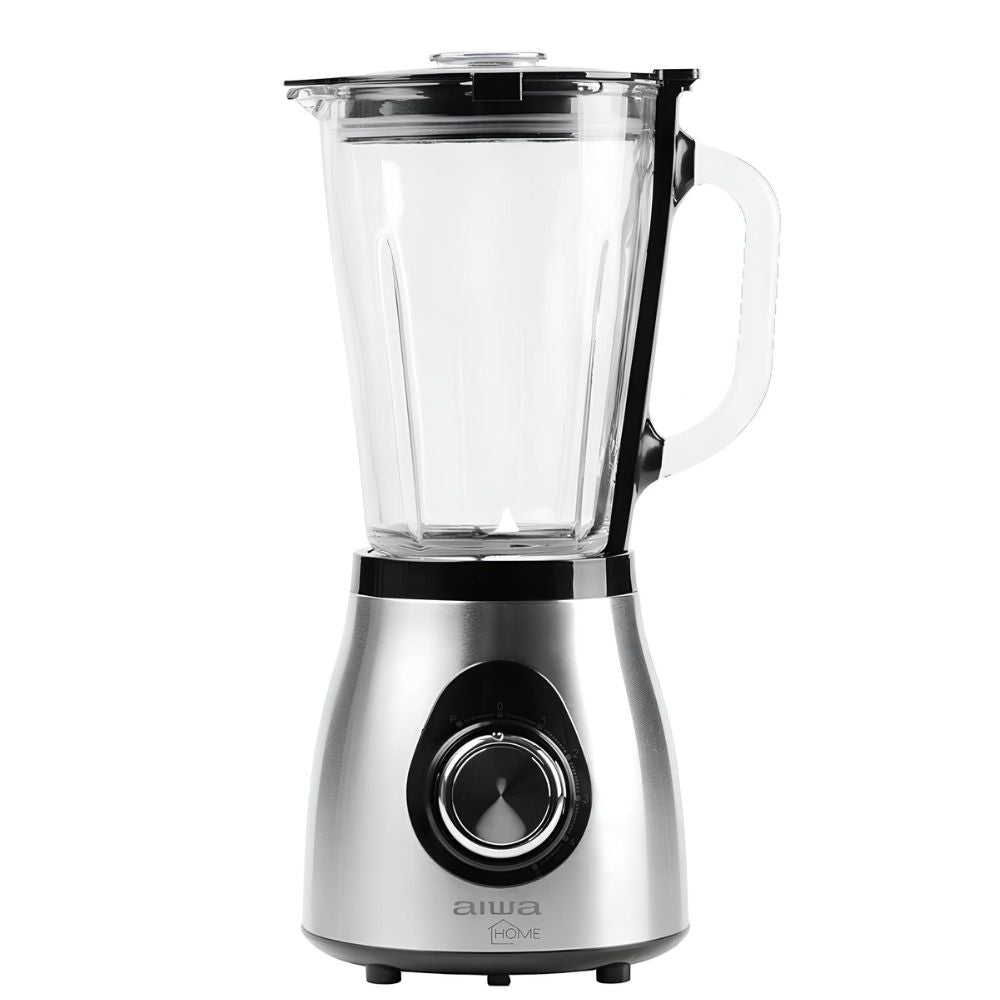 Aiwa Licuadora 5 Velocidades Con Vaso De Vidrio Acero Inoxidable