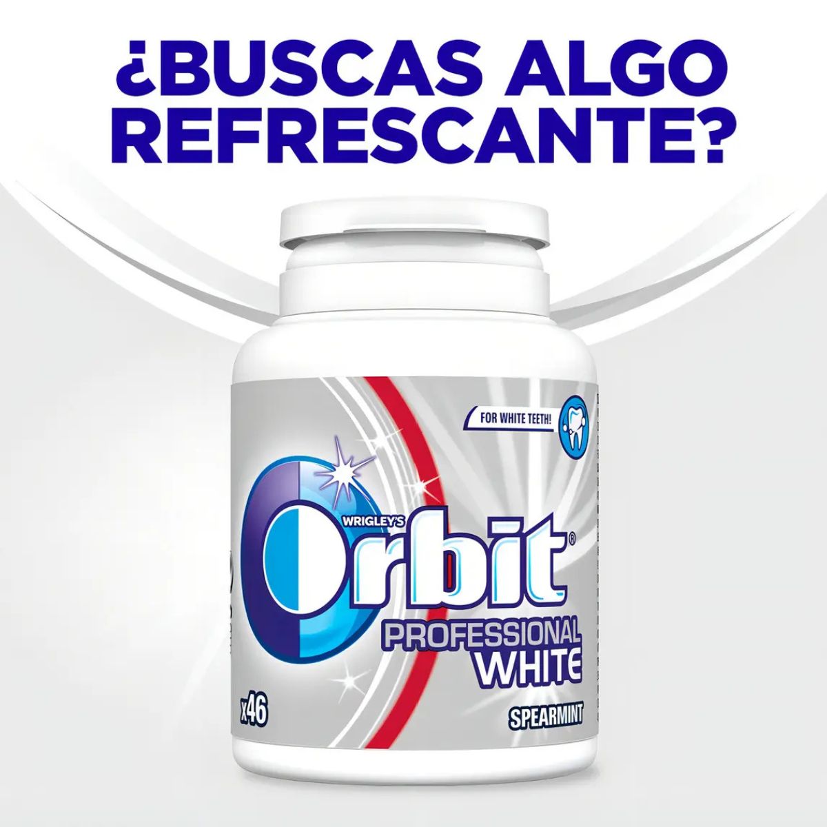 Chicle Orbit Sin Azúcar Professional White Spearmint 6x64 gr