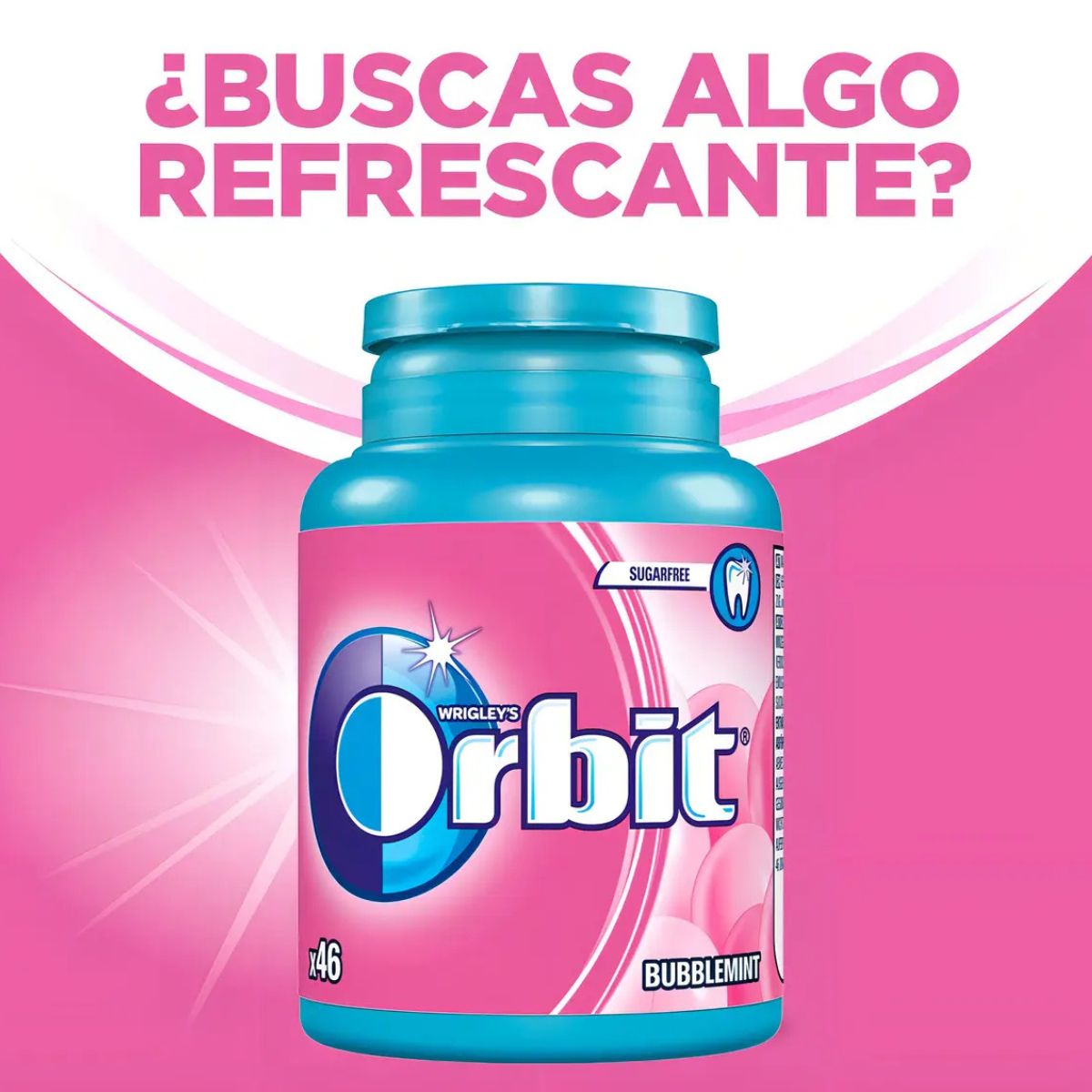 Chicle Orbit Sin Azúcar Professional Bubblemint 6x64 grs