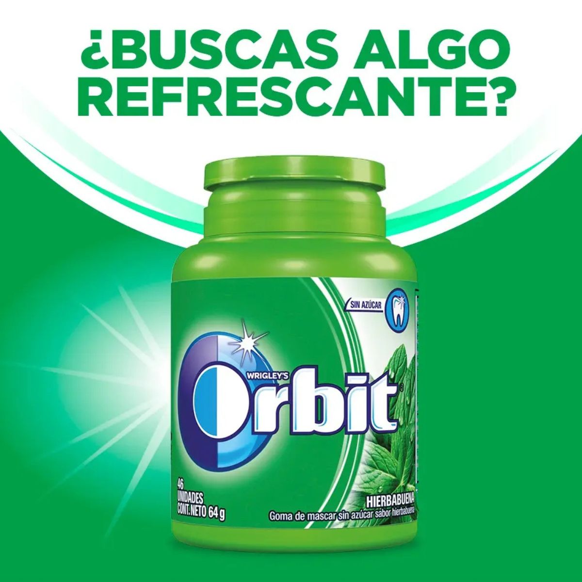 Chicle Orbit Sin Azúcar Professional Hierbabuena 6x64 gr