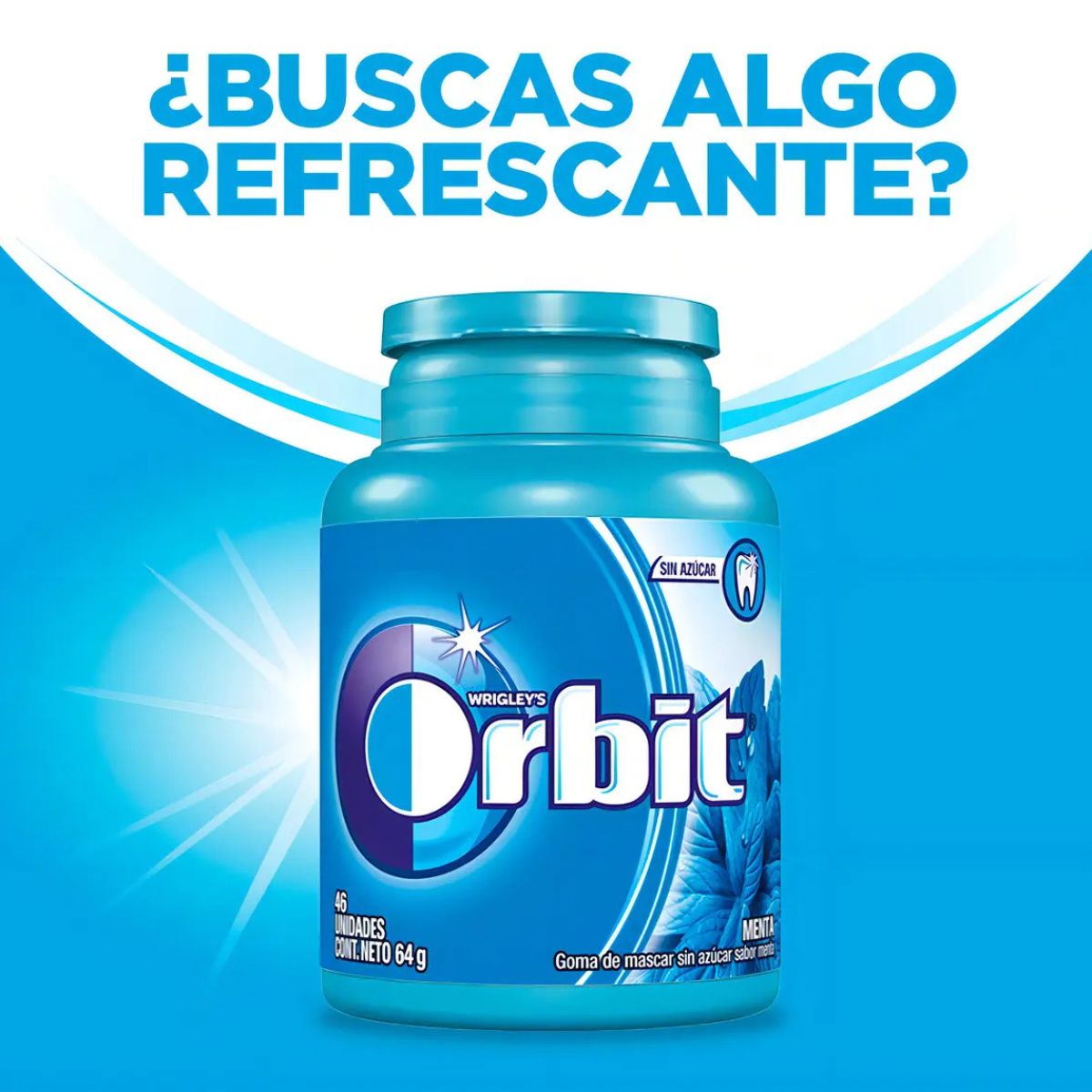 Chicle Orbit sin azúcar Professional Menta 6x64 grs
