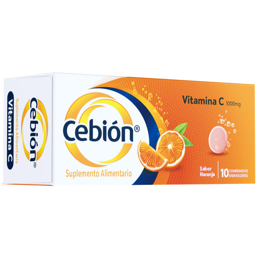 Cebión Comprimidos Efervescentes VitaminaC sabor Naranja x10