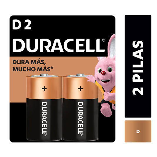 Pila Alcalina Duracell Blíster D X2