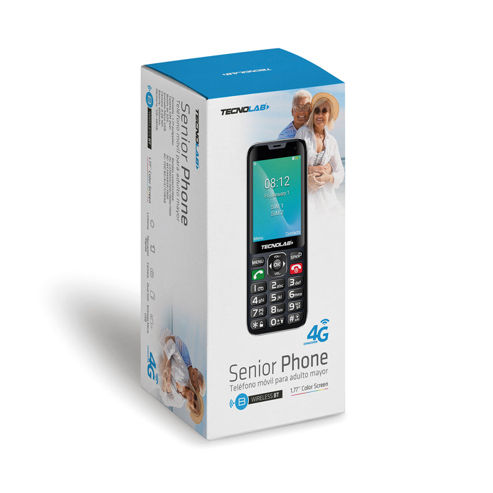 Telefono Celular Senior Tecnolab 4G Adulto Mayor TL487 Rojo