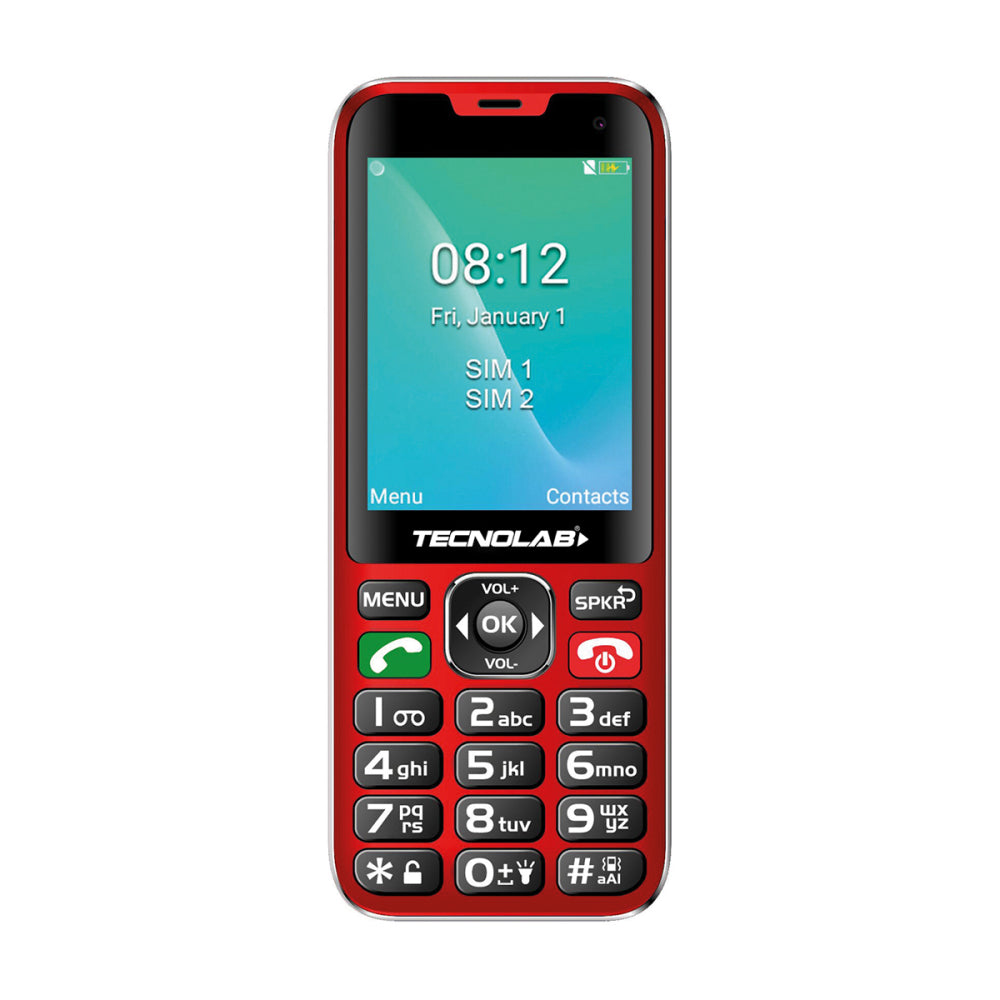 Telefono Celular Senior Tecnolab 4G Adulto Mayor TL487 Rojo