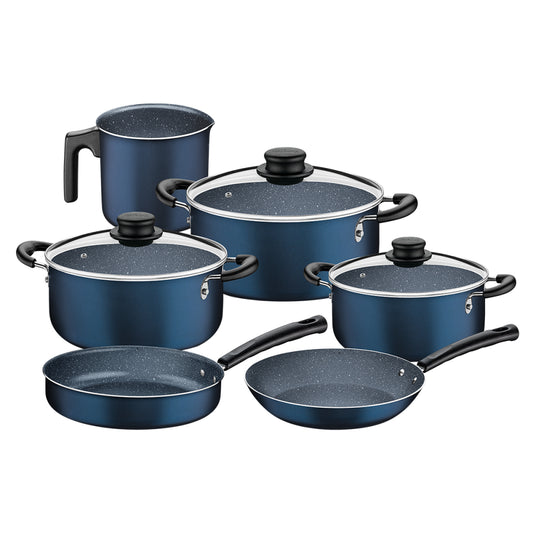 Batería De Cocina Tramontina 9 Piezas Azul