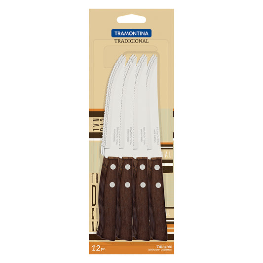 Pack 12 cuchillos Tramontina asado 5 pulgadas
