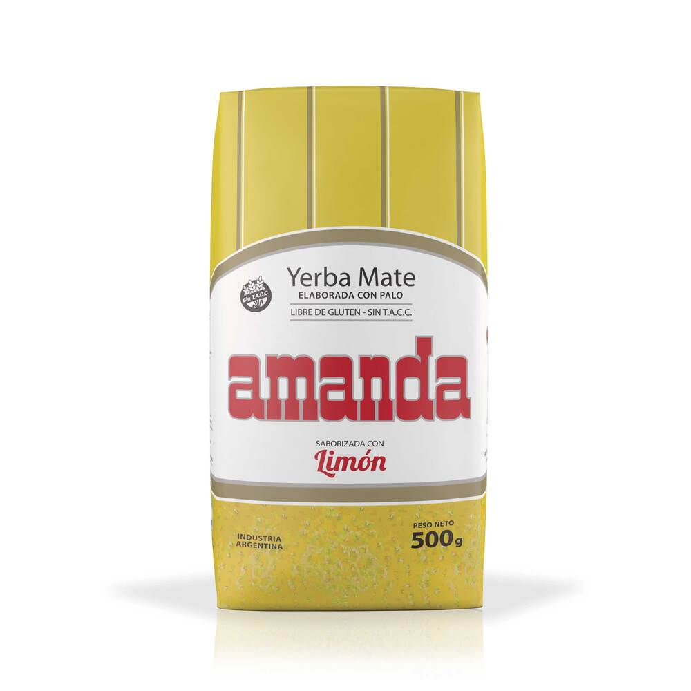 Pack 5 Yerba Mate Amanda sabor limón 500gr