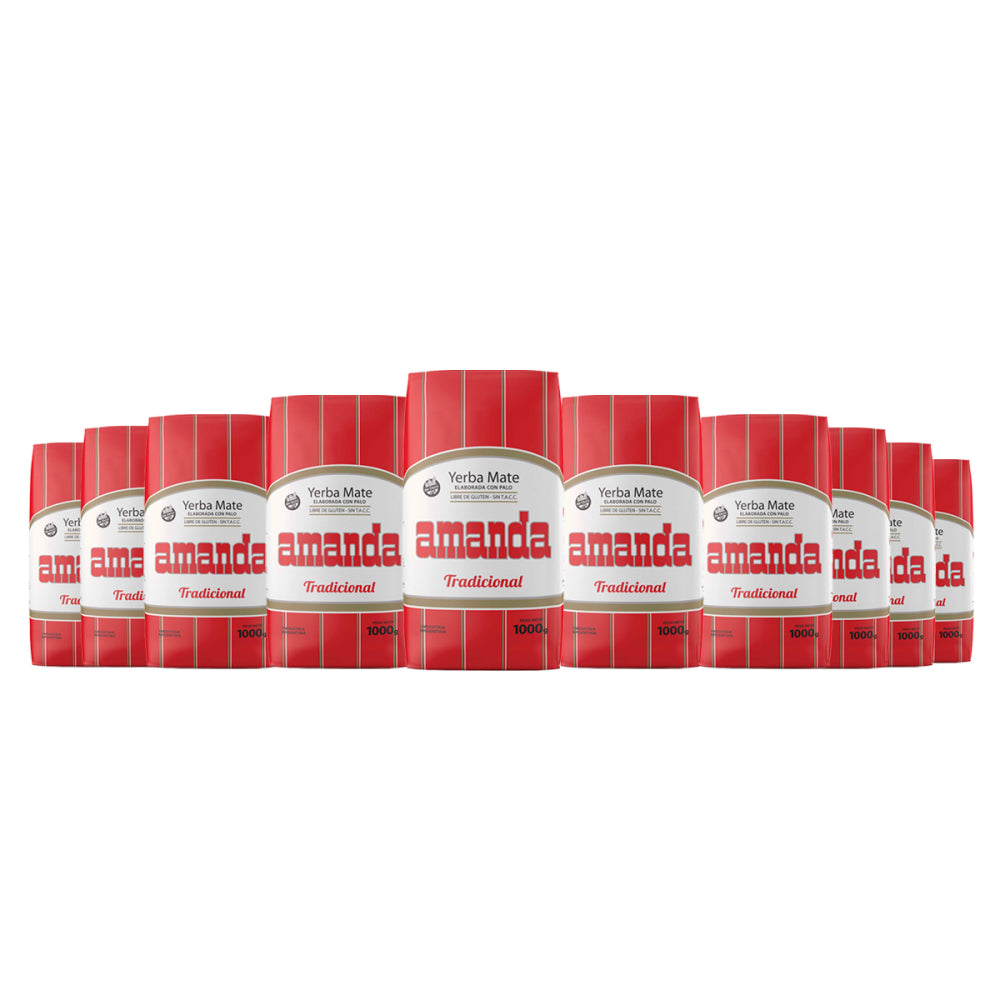Pack 10 Yerba Mate Amanda Tradicional 1kg