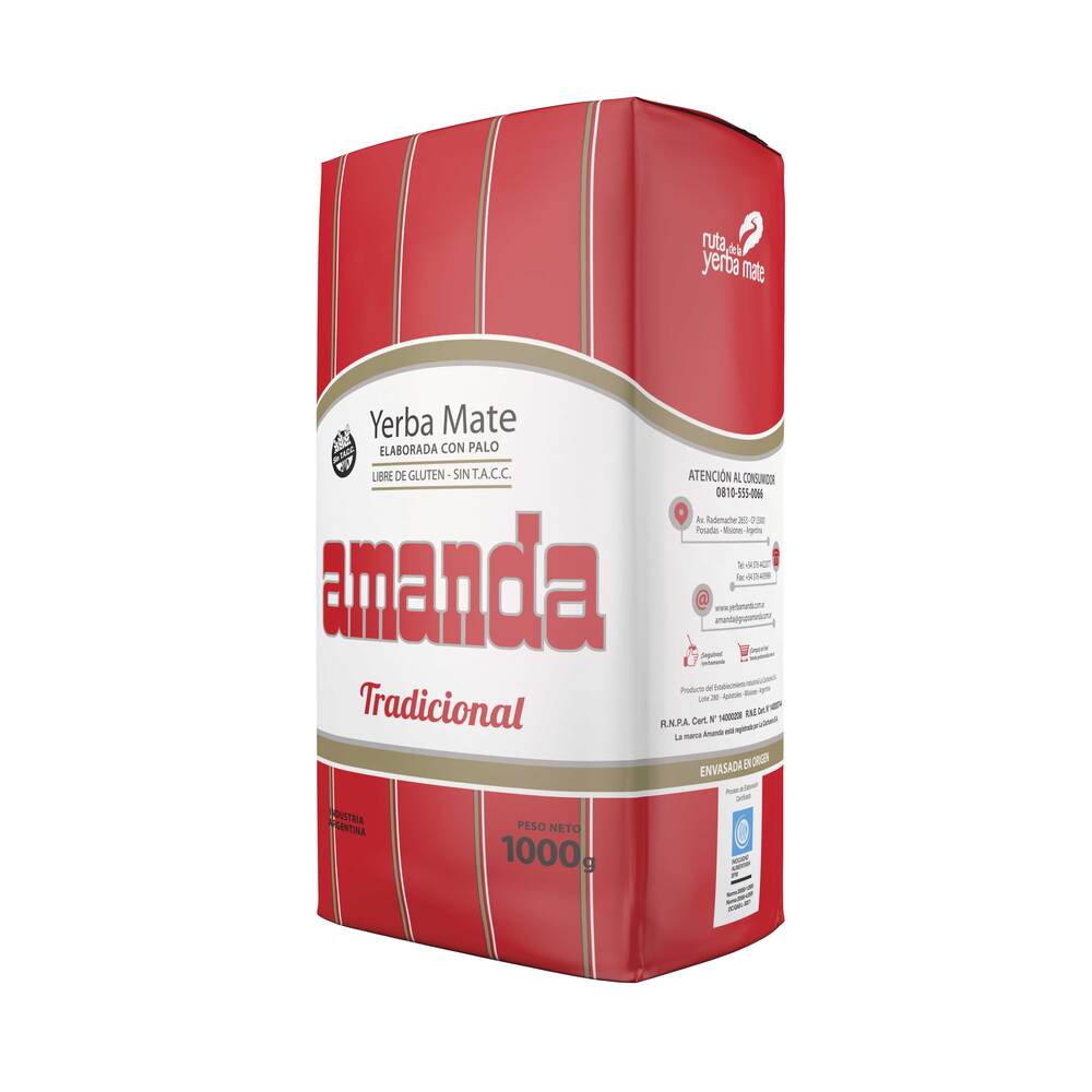 Pack 10 Yerba Mate Amanda Tradicional 1kg