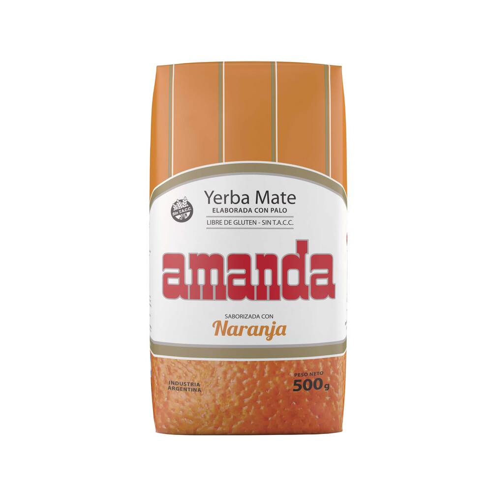 Pack 10 Yerba Mate Amanda sabor naranja 500gr